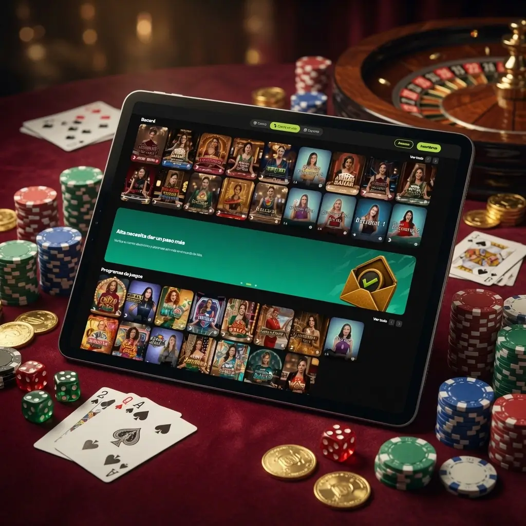 Tableta con juegos de casino en vivo
