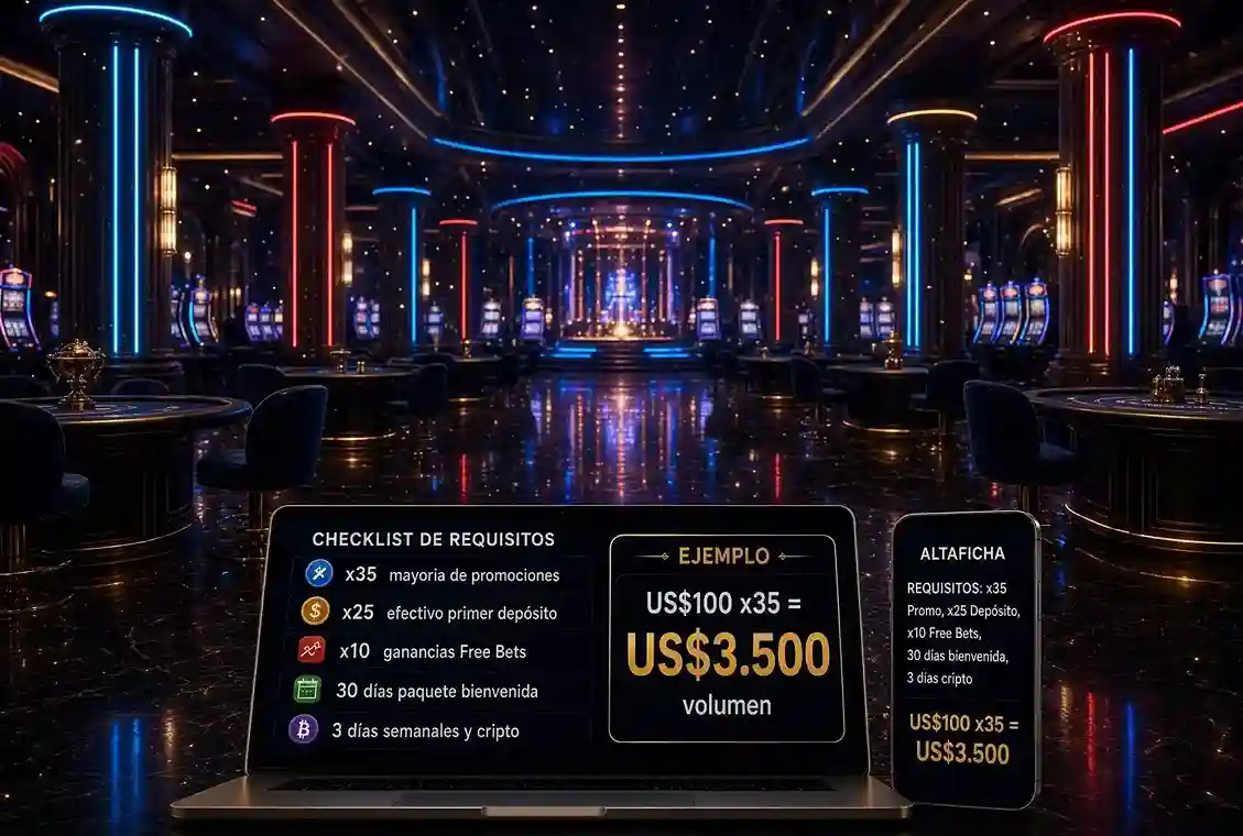 Cálculo del wagering de los bonos de Altaficha
